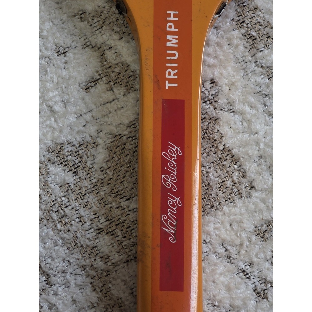 Vintage Wilson Nancy Richey Triumph Wood Tennis Racket Strata-Bow Orange 27"